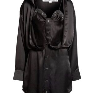 Alexander Wang Black Satin Chemise